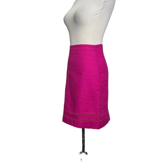 Ann Taylor fuchsia cotton pencil skirt size 0P - Picture 5 of 12